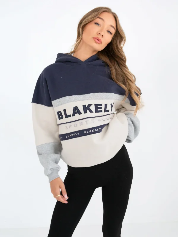 Youthful Street Fashion Alpine Sports Oversized Hoodie - Navy