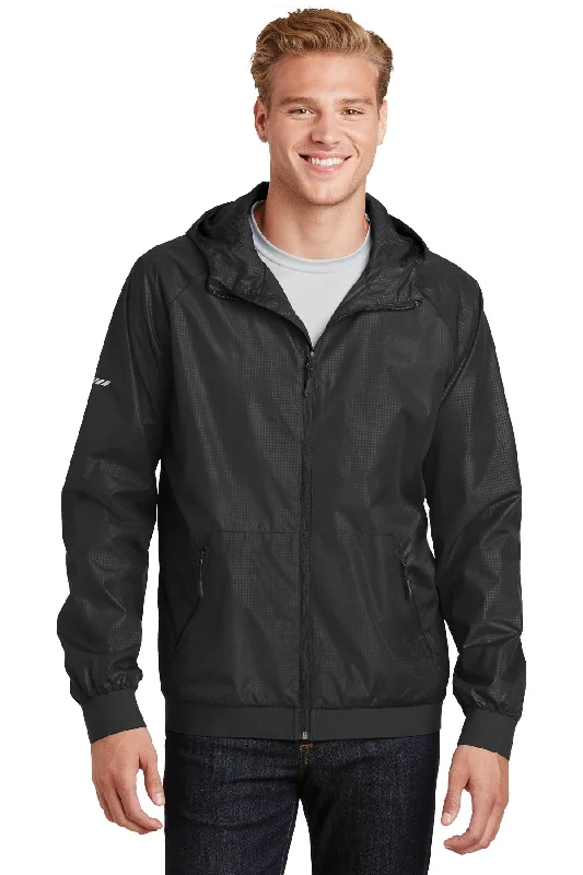 Age-reducing Style Sport-Tek Embossed Hooded Wind Jacket. JST53