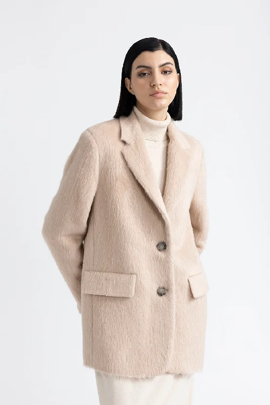 Spiritual Vitality Long haired alpaca and wool coat