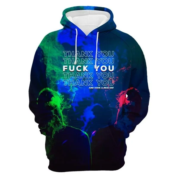 Comfortable And Cold-proof 'Thank You' Hoodie
