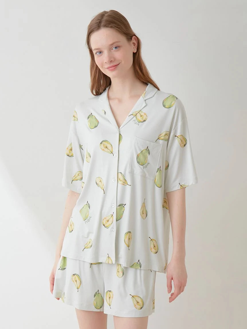 Carefree Style Fruit Pattern Pajama Sleep Shirt