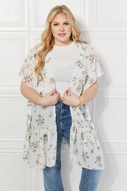 Short Design Justin Taylor Meadow of Daisies Floral Kimono