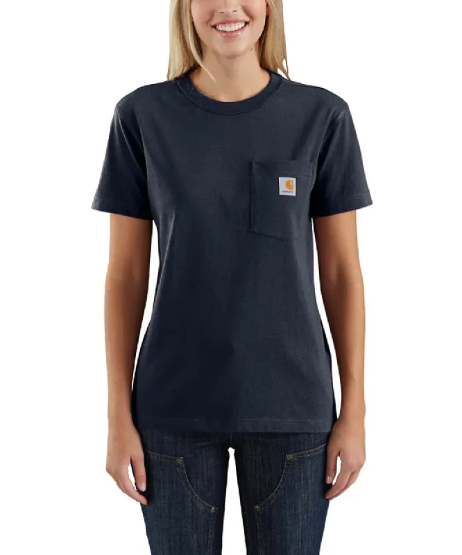 Advanced Customization Carhartt Women’s WK87 Short Sleeve Pocket T-Shirt - Navy