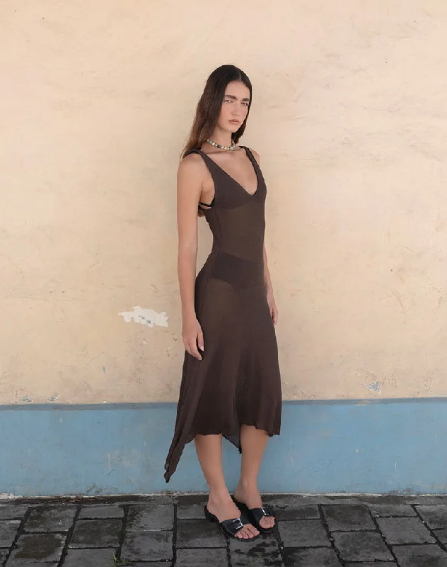 Celebrity Style Rabindra Maxi Dress in Brown