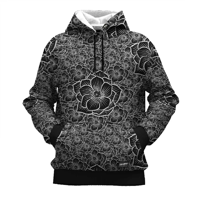 Casual Street Achromic Flower Hoodie