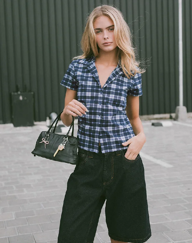 Bright Colors Wilman Shirt in Tartan Dark Blue