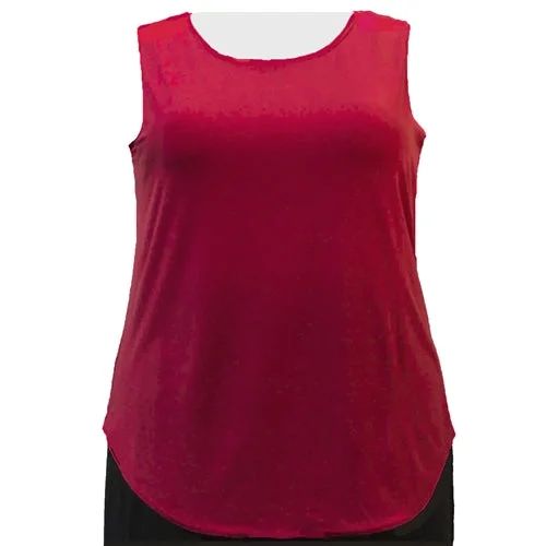 Embroidered Letters Red Tank Top Women's Plus Size Tank Top