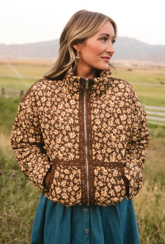 British Style Tasia Jacket in Brown Floral - FINAL SALE