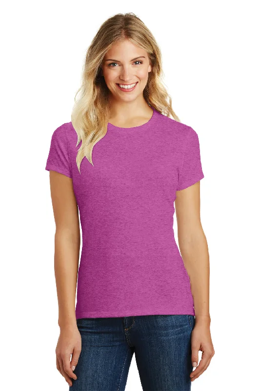 Simple And Comfortable District Womens Perfect Blend Short Sleeve Crewneck T-Shirt - Heather Pink Raspberry - Closeout Simple And Comfortable District Womens Perfect Blend Short Sleeve Crewneck T-Shirt - Heather Pink Raspberry - Closeout
