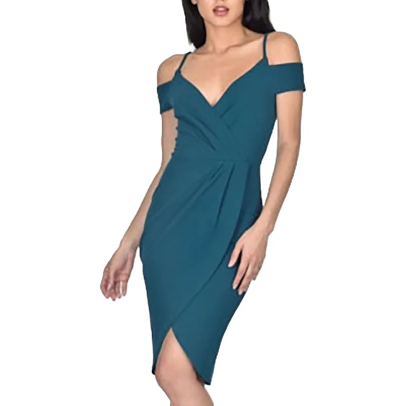 British Style Ax Paris Womens Faux Wrap Short Mini Dress