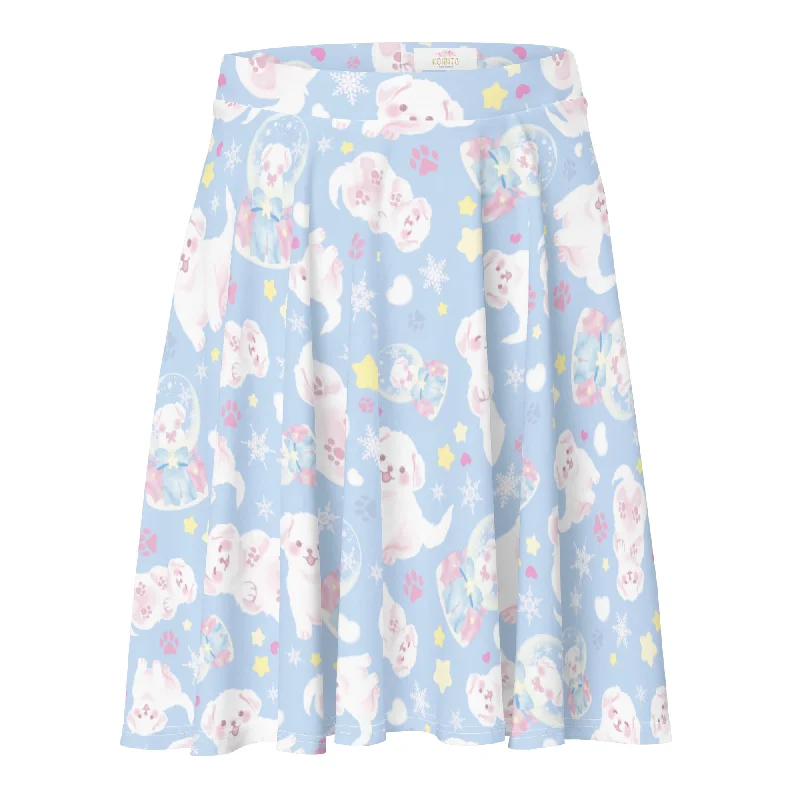 Playful Style Snow Puppy Skater Skirt