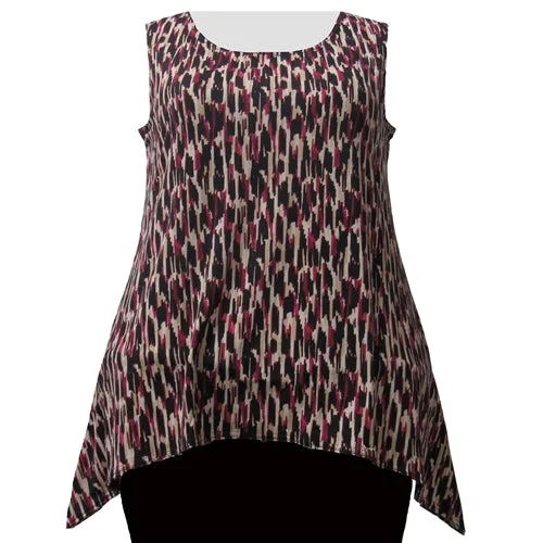 Warm Atmosphere Wine Brushstrokes Shark Bite Hem Tank Top Women's Plus Size Tank Top Warm Atmosphere Wine Brushstrokes Shark Bite Hem Tank Top Women's Plus Size Tank Top