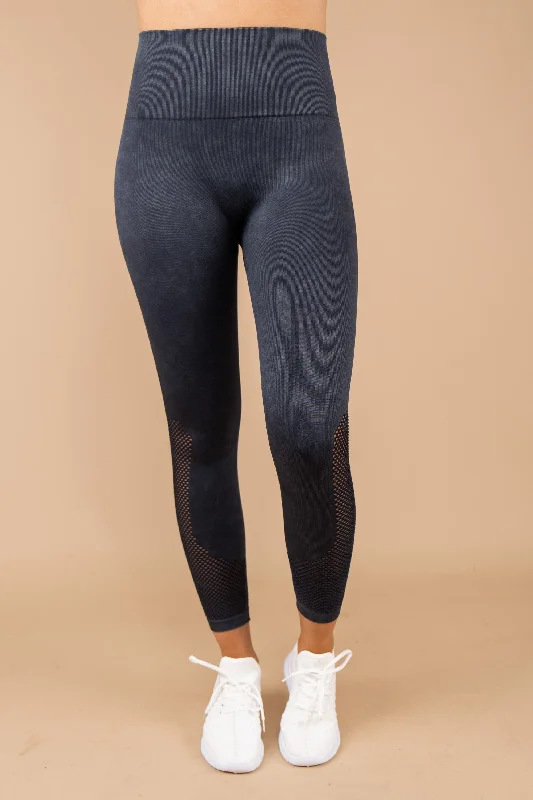 Lively And Youthful Moving On Faded Black Leggings