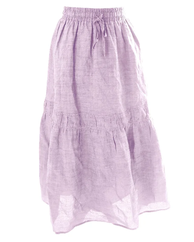 Body Design HSK144-TIERED SKIRT WITH DRAWSTRING-Lavendar