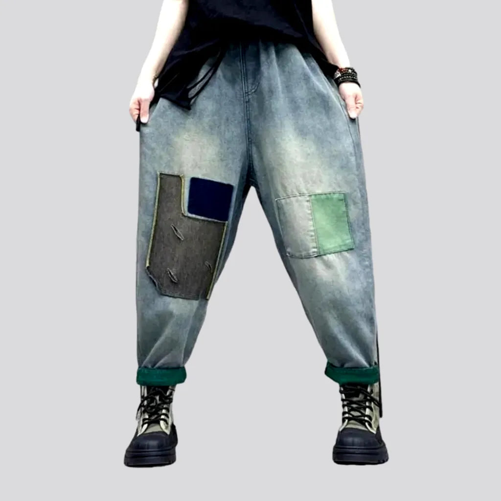 Comfortable And Casual Light-wash vintage denim pants