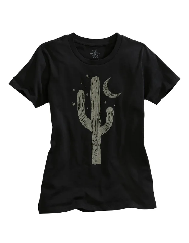 Warm Atmosphere Tin Haul Womens Black 100% Cotton Single Cactus S/S T-Shirt