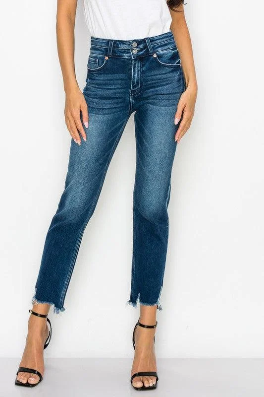 Casual And Comfortable PLUS SIZE - HIGH RISE DOUBLE WAIST BAND JEANS