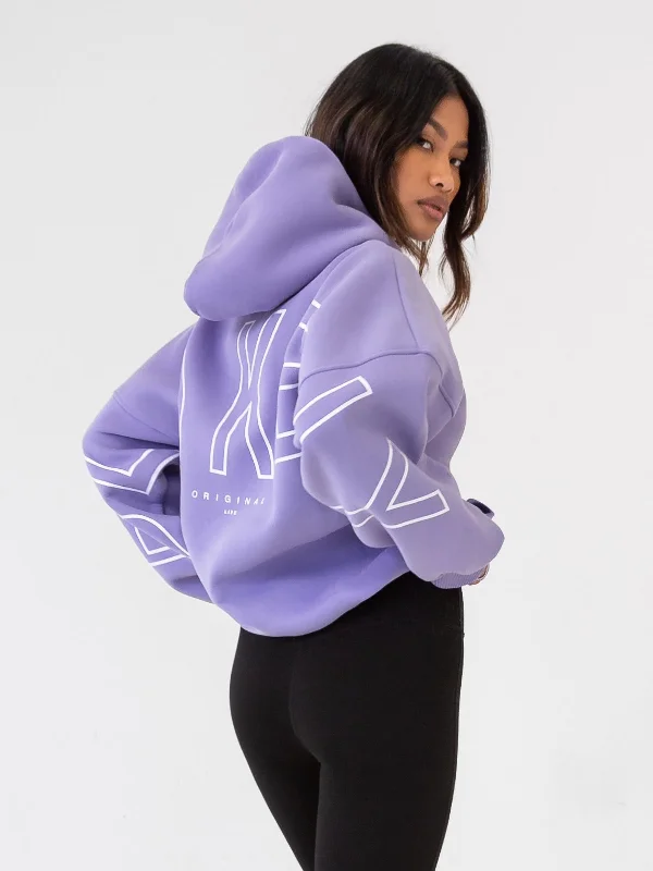 Elegant Tailoring Outline Isabel Oversized Hoodie - Violet