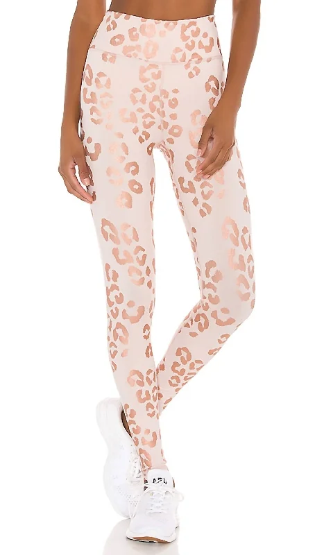 French Style Essential High Waist Legging In Lux Cheetah Print
