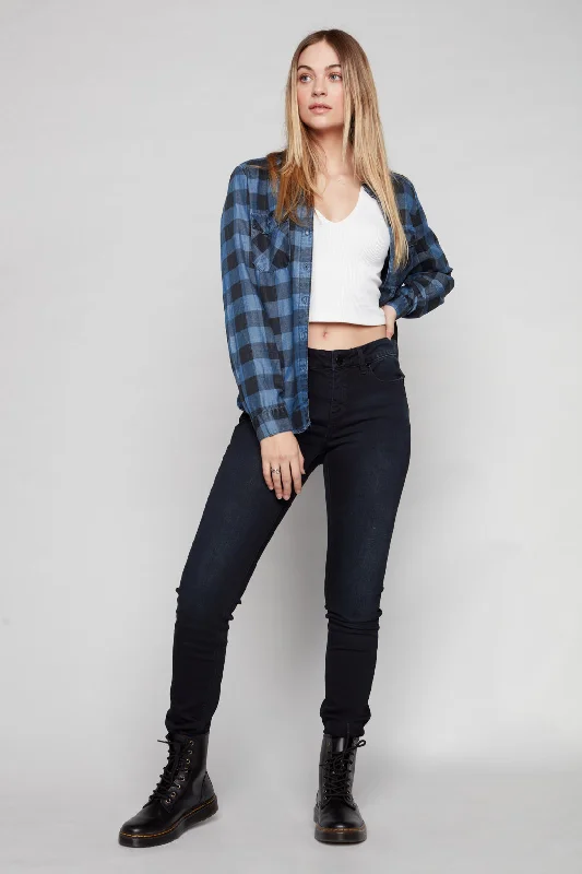 Elegant Tailoring JOY - Regular Rise Skinny - Blue Black Wash