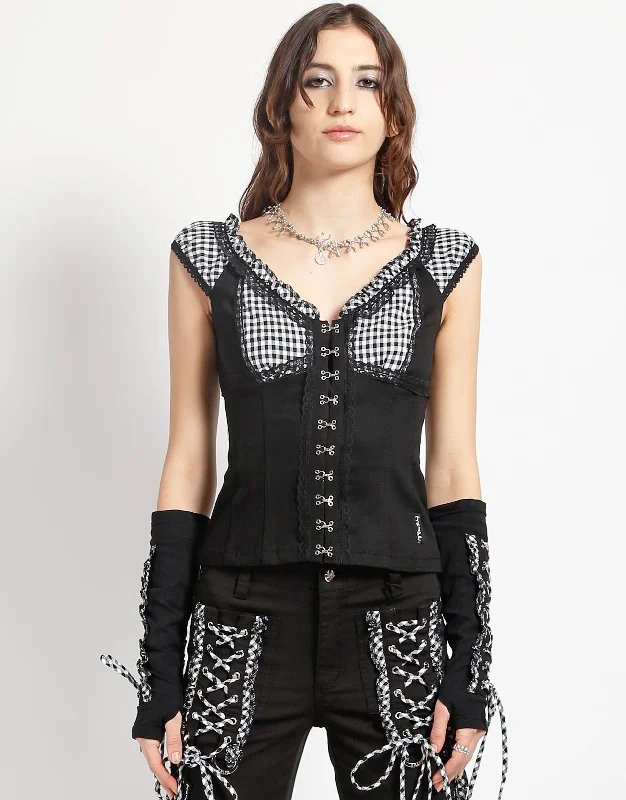 Warm Atmosphere BO PEEP CAP SLEEVE CORSET WHITE