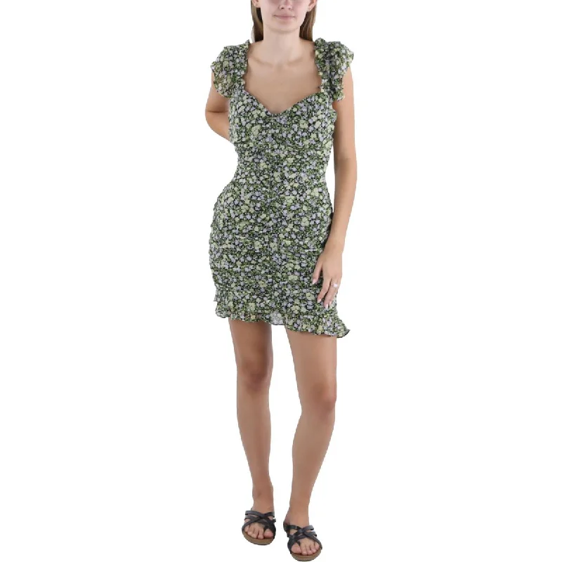 Classic And Versatile ASTR the Label Womens Floral Print Short Mini Dress