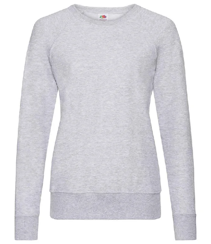 Boutique Recommendation Fruit of the Loom Lady Fit Lightweight Raglan Sweatshirt | Heather Grey