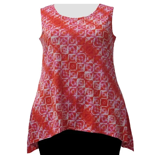 New Autumn And Winter Styles Orange Kaleidoscope Shark Bite Hem Tank Top Women's Plus Size Tank Top New Autumn And Winter Styles Orange Kaleidoscope Shark Bite Hem Tank Top Women's Plus Size Tank Top