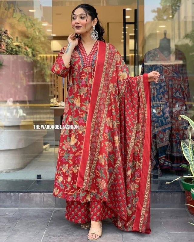 Modern City Pure Handloom Cotton Anarkali Kurti with Dupatta and Bottom