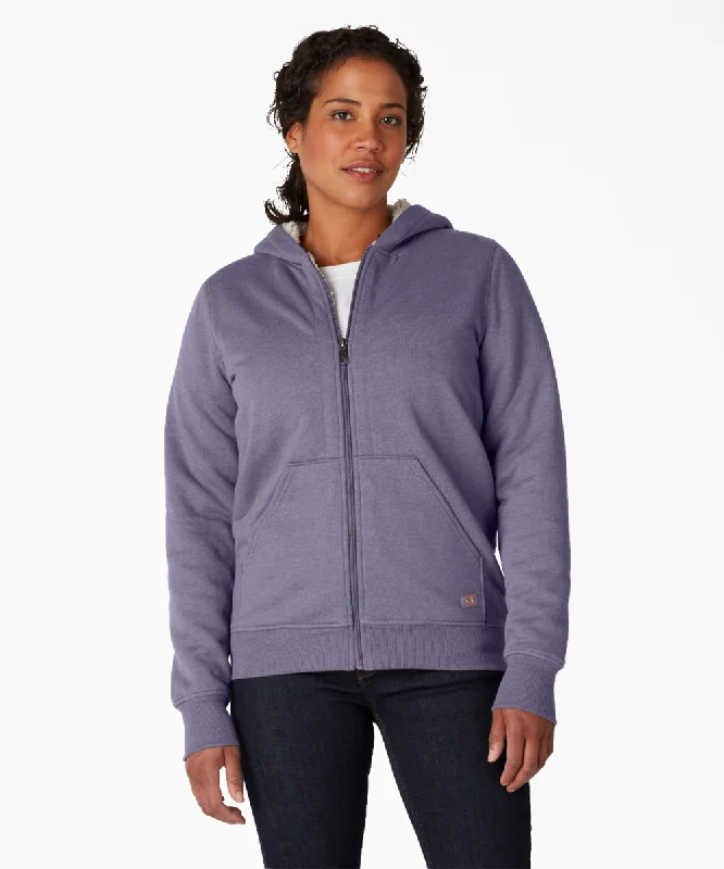 Warm And Comfortable Dickies Women's Fleece Lined Hooded Sweatshirt - Blue Violet
