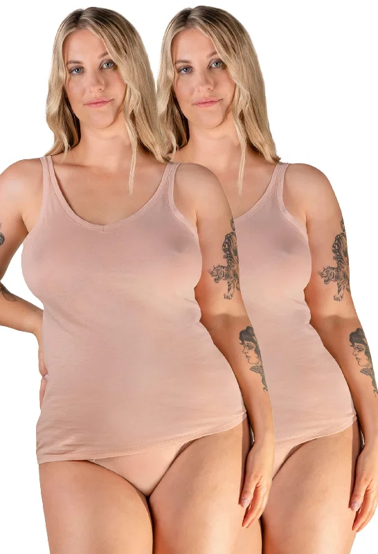 Fresh And Natural Superfine﻿ 100% Cotton Camisole - 2 Pack