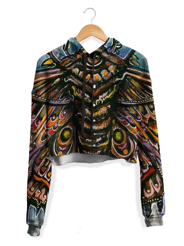 Fresh And Natural Third Eye Moth Cropped Hoodie