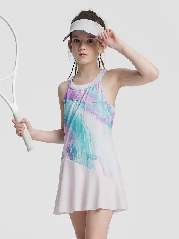 Bright Colors Block Print Skater Dress
