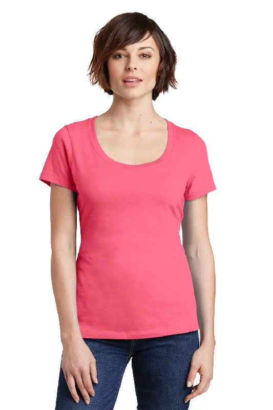 Spiritual Vitality District Womens Perfect Weight Short Sleeve Scoop Neck T-Shirt - Coral - Closeout Spiritual Vitality District Womens Perfect Weight Short Sleeve Scoop Neck T-Shirt - Coral - Closeout