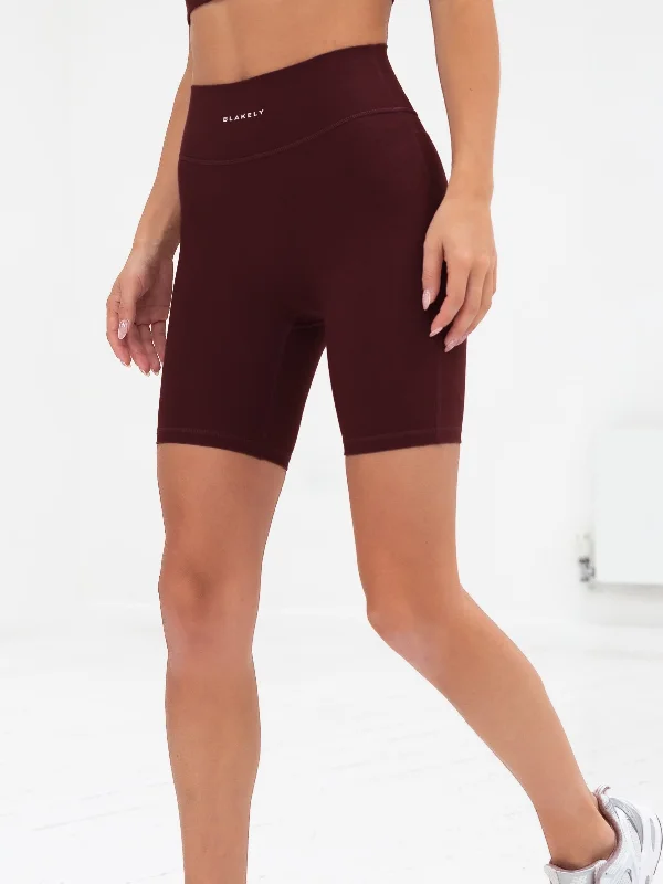 Comfortable Design Ultimate Active Shorts - Burgundy