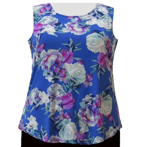 Street Charm Periwinkle Bouquet Layering Tank Top Women's Plus Size Tank Top