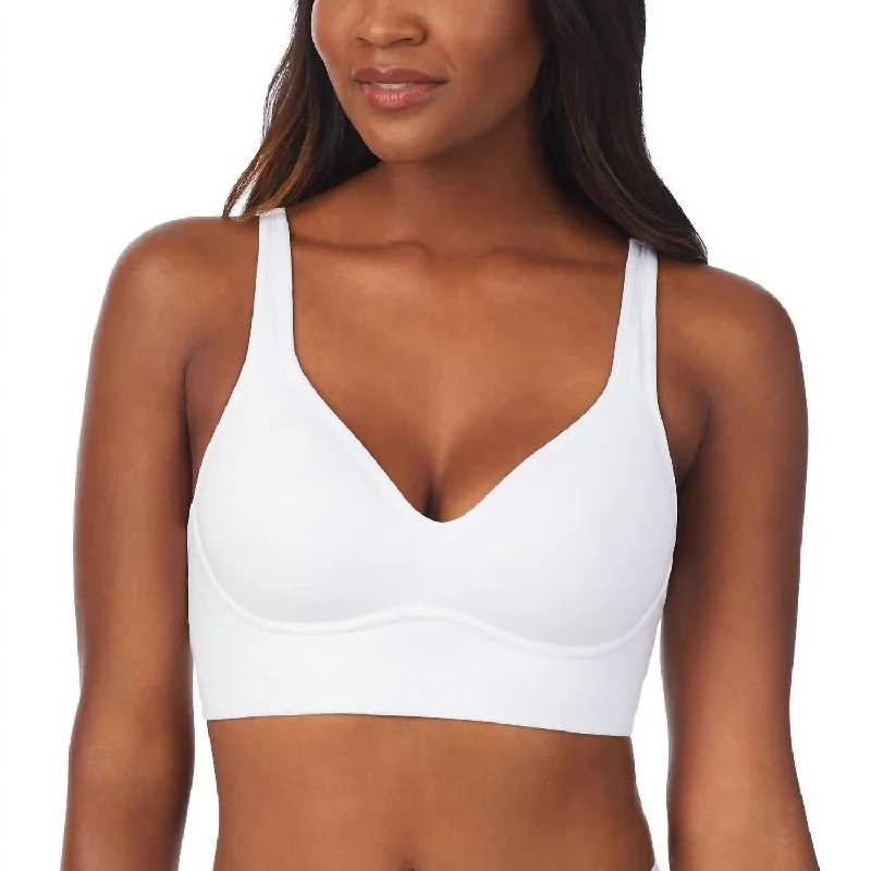Fresh And Natural Cabana Cotton Seamless Built Up Wirefree Bra In White