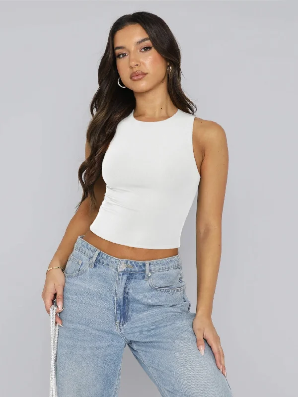 Unique Design Round Neck Cropped Tank