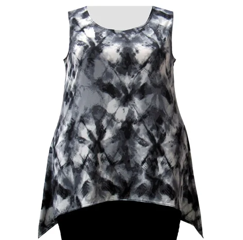 British Fashion Smokey Haze Shark Bite Hem Tank Top Women's Plus Size Tank Top