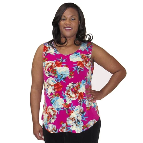 Spiritual Vitality Pink Bouquet Layering Tank Top Women's Plus Size Tank Top