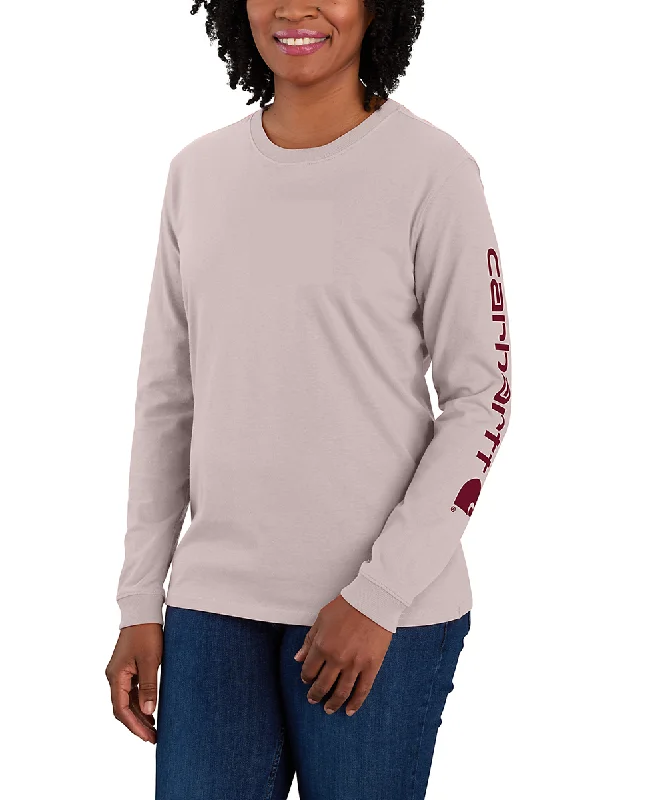 European And American Style Carhartt Women's Signature Sleeve Logo Long Sleeve T-shirt - Mink European And American Style Carhartt Women's Signature Sleeve Logo Long Sleeve T-shirt - Mink