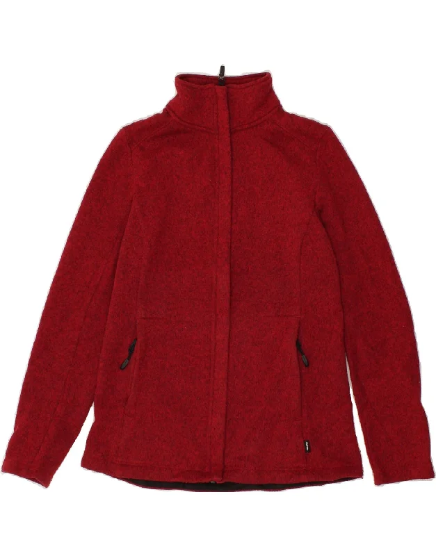 French Retro ROHAN Womens Tracksuit Top Jacket UK 10 Small Red Polyester