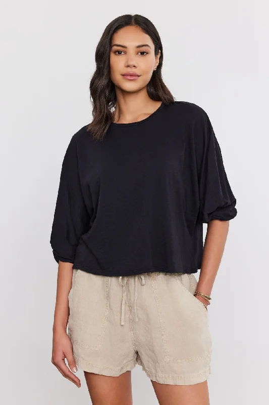 Street Cool Faith06 velvet Knot Sleeve top