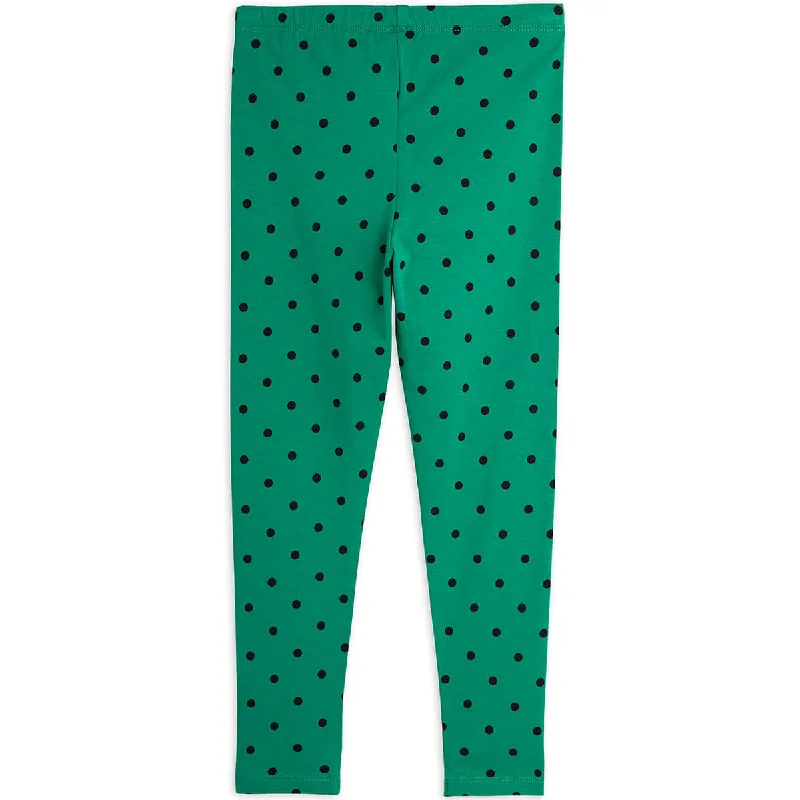 Light And Breathable Polka Dot Leggings in Green by Mini Rodini
