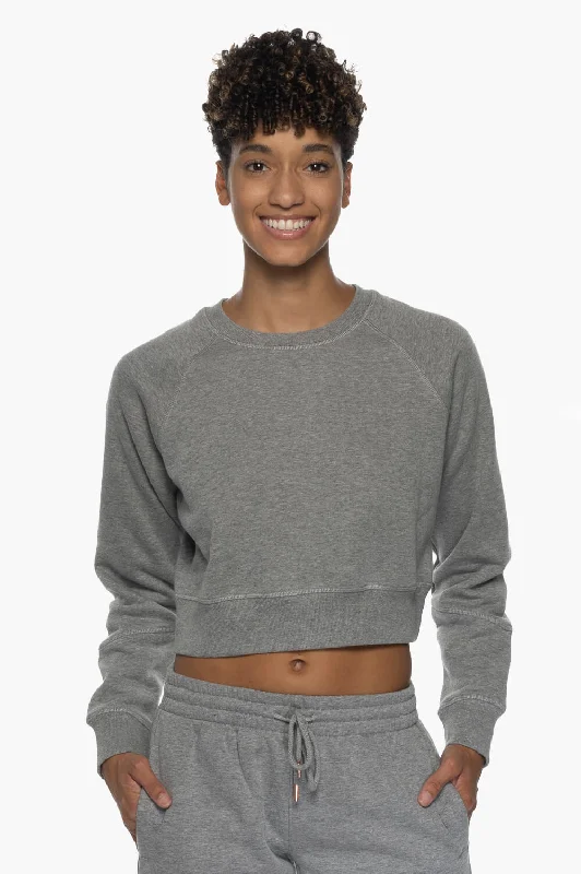 Advanced Customization Brynn Cropped Fleece Crewneck - Heather Grey