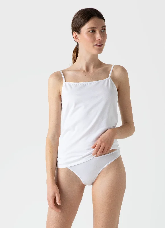 French Style Women's Cotton Cami in White