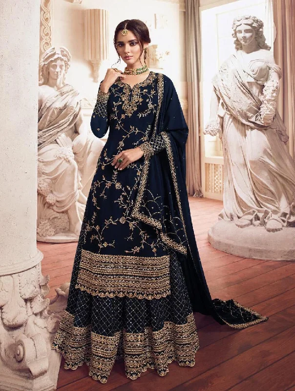 College Style Black LT 4902 Heavy Georgette Sharara Suit
