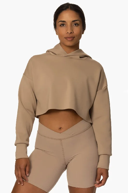 Urban Sense Cardiff Cropped Hoodie - Mocha