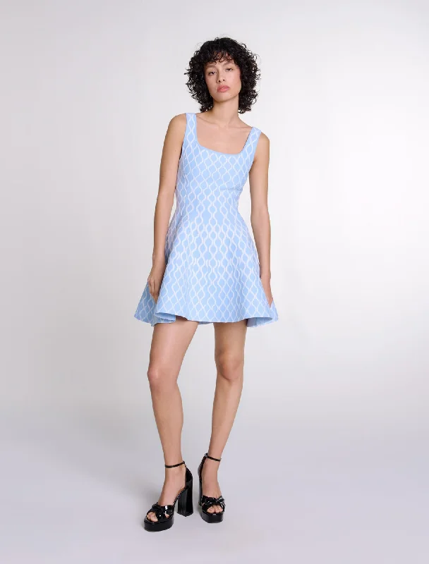 Classic Retro Jacquard knit short dress