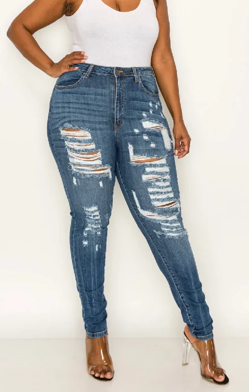 Unique Design Plus Highrise Curvy Skinny Jeans